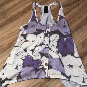 Pac sun purple and grey floral tank